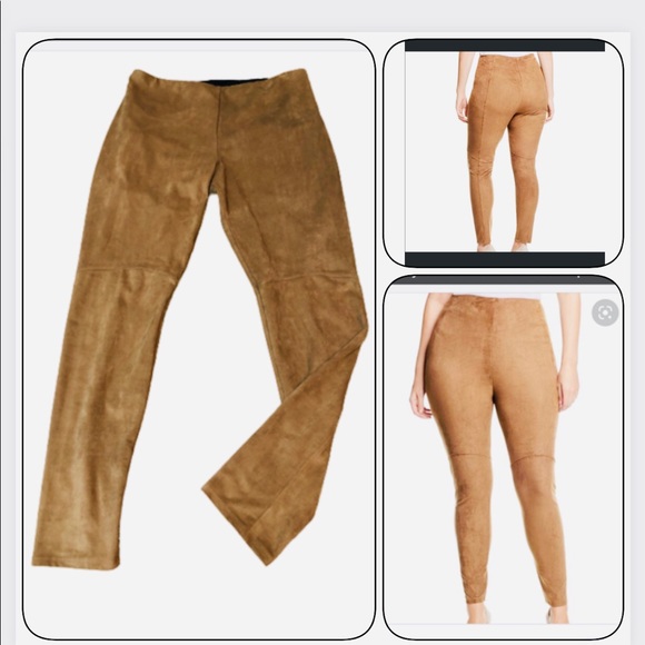 LYSSE HIGH WAIST TAN FAUX SUEDE LEGGING PANTS - Picture 2 of 11